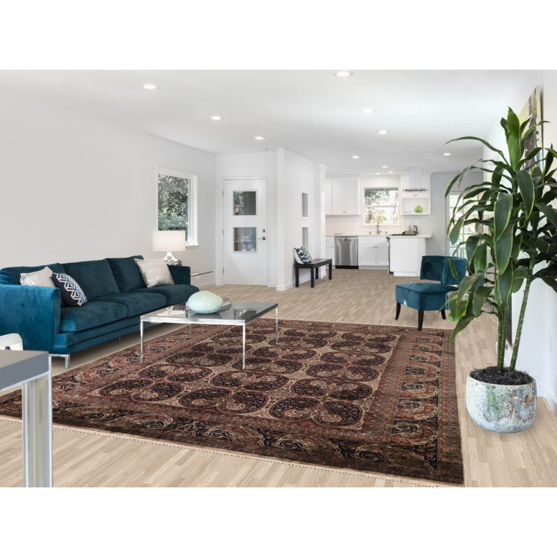 Tapis bleu marine Indien Agra 8 x 10