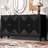 Black Sideboard With Functional Storage And Modern Style Vertical Striped Decoration Ample Space-1316134893-1316134892