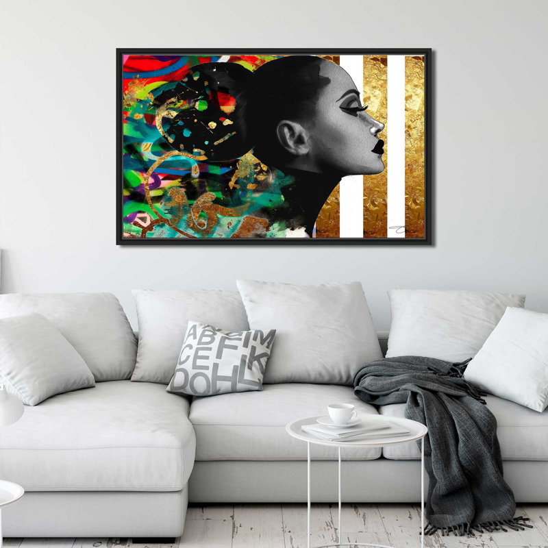 «Afrique Model 1 (Horizontal)» par Jodi - impression, Cadre flottant noir, H 27,5 po x l 43,5 po x P 2 po
