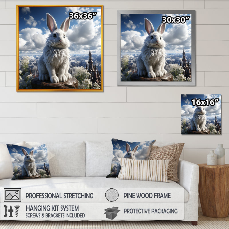 Sommet de montagne Mighty Rabbit, Cadre simple noir, H 24 po x l 24 po x P 1 po