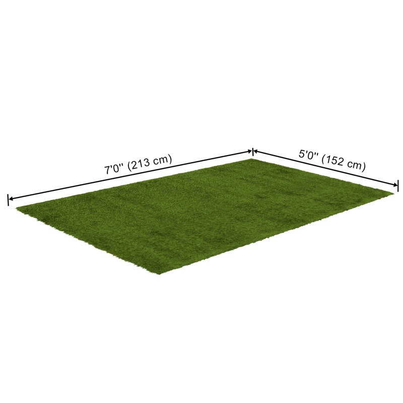 Tapis d'intérieur / extérieur vert Braden, Rectangle 5 pi x 7 pi