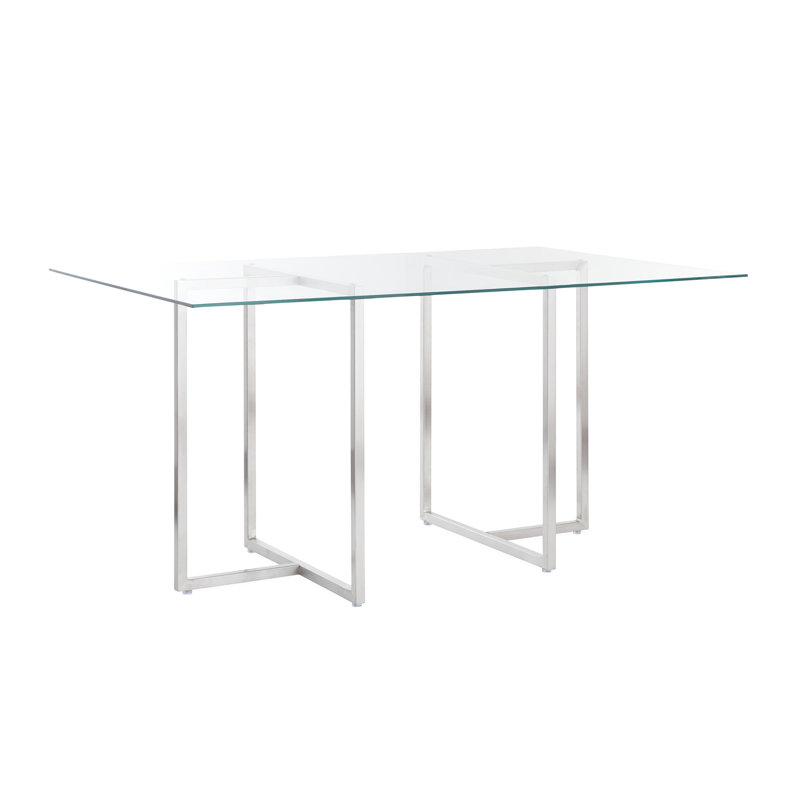 Table de salle à manger Wadley, Acier inoxydable brossé, L 48 po x l 29 po