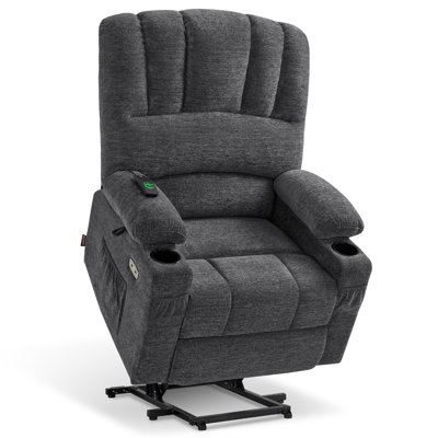 Power Recliner Lift Chair with Heat and Vibration Massage, Fabric