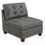 Canapé moderne modulaire modulaire 7 pièces en similicuir respirant, capitonné, 2 coins de coin, 3 fauteuils sans accoudoirs et 2 repose-pieds en forme de L