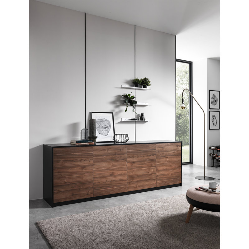 McCurtain 238cm Sideboard, Black/Walnut