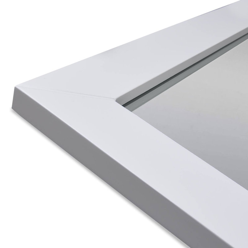 Neile Solid Wood Wall Mirror, Gray