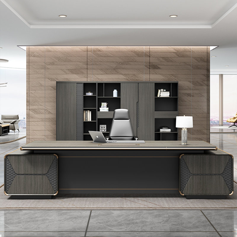 Bureau de bureau en L 110,24 po, H 29,53 po x l 110,24 po x P 83,46 po 
