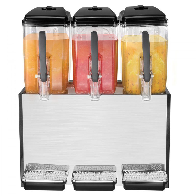 Commercial Beverage Dispenser 12L x 3 Tanks Cold Juice Ice Drink Dispenser