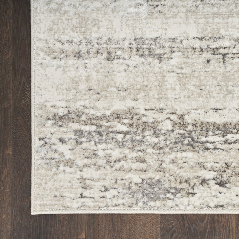 Ranstead Abstract Performance Cream/Ivory Rug, Rectangle 9' x 12'