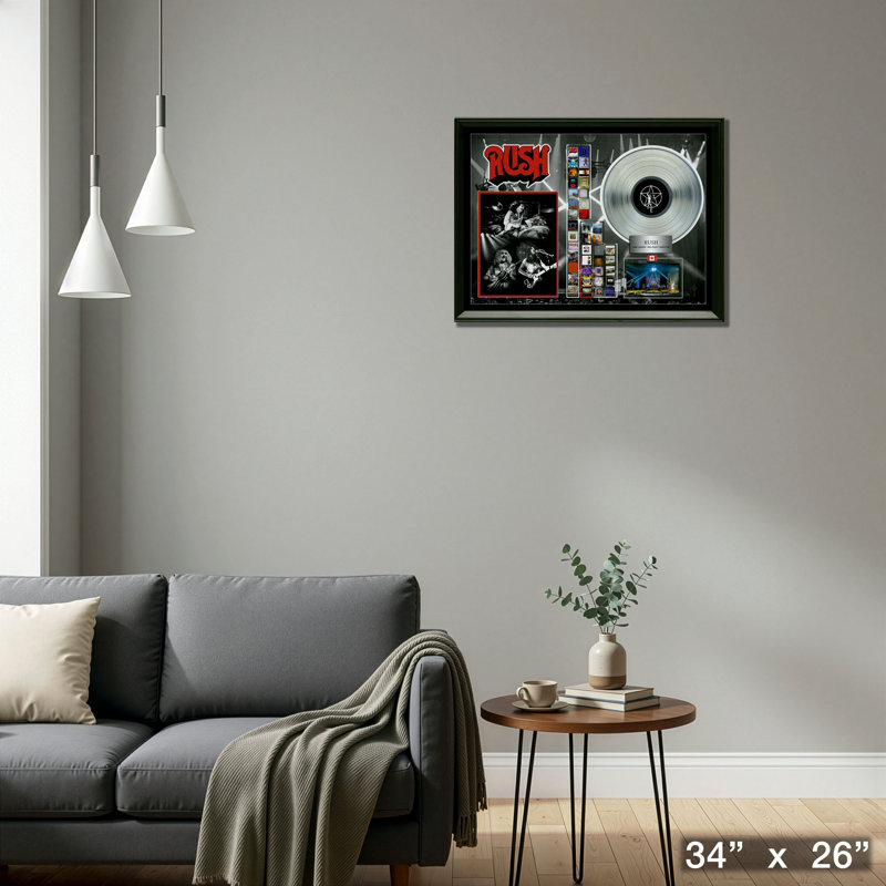 Rush, collage encadré avec platine LP