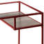 Metal Sled Base Writing Desk With Red Finish And 5mm Glass Top Storage Clear Work In Frame