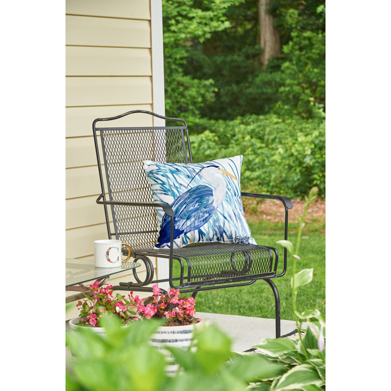 Blue Heron Coastal Indoor/Outdoor Decorative Throw Pillow