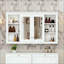 Armoire de salle de bain à miroir avec rangement, tablette réglable et tablettes ouvertes, armoire à pharmacie murale pour salle de bain, chambre à coucher, meuble-lavabo-742401410