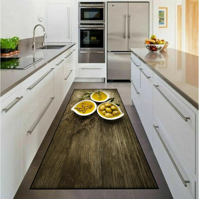 3D Fruit Kitchen Mat – Washable Non-Slip Runner Rug – Door Mat with Rubber Backing – Polypropylene