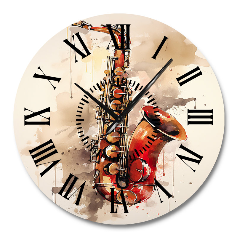 Horloge murale Vibrant Saxophone Swing - Music, Grand