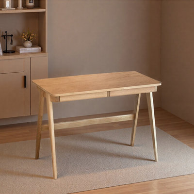 Retro Solid Wood Storage Drawer Writing Desk by Corrigan Studio