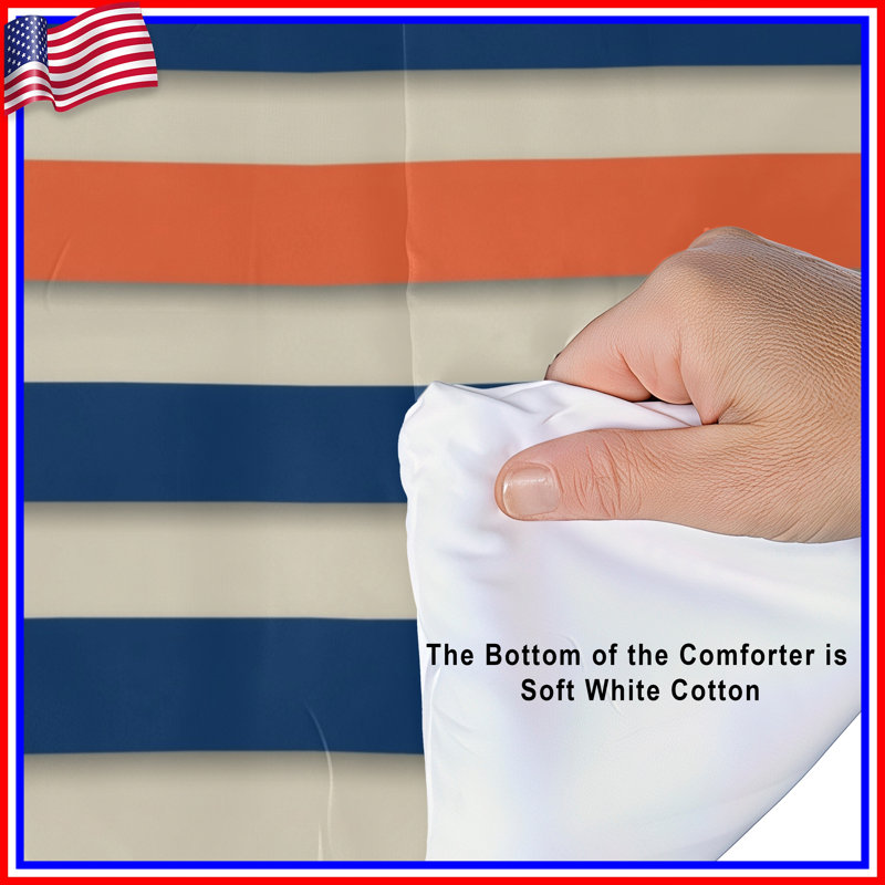 Horizontal Striped Pattern Comforter, Twin Extra Long