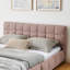 Structure de lit tapissier avec grand lit en chenille par RIDGEPOLE, rose-1023005271