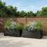 Ensemble de 2 boîtes à fleurs rectangulaires en métal avec trous de drainage, contenant de plantes d'extérieur pour patio, cour ou balcon