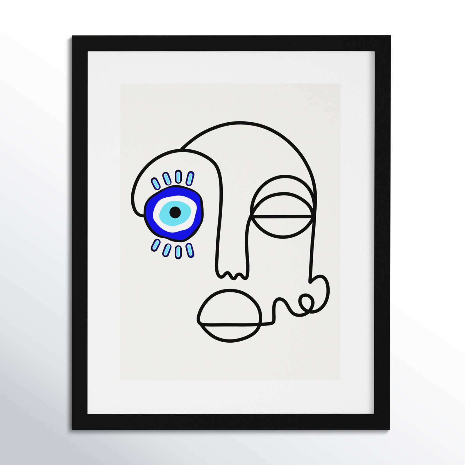 No Evil Allowed by Shatha Al Dafai, 21.38" H x 17.38" W x 0.875" D, Noir Black