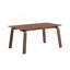 Table de salle à manger Kinni, bois brun noyer, pieds pliés, rectangulaire 63 po