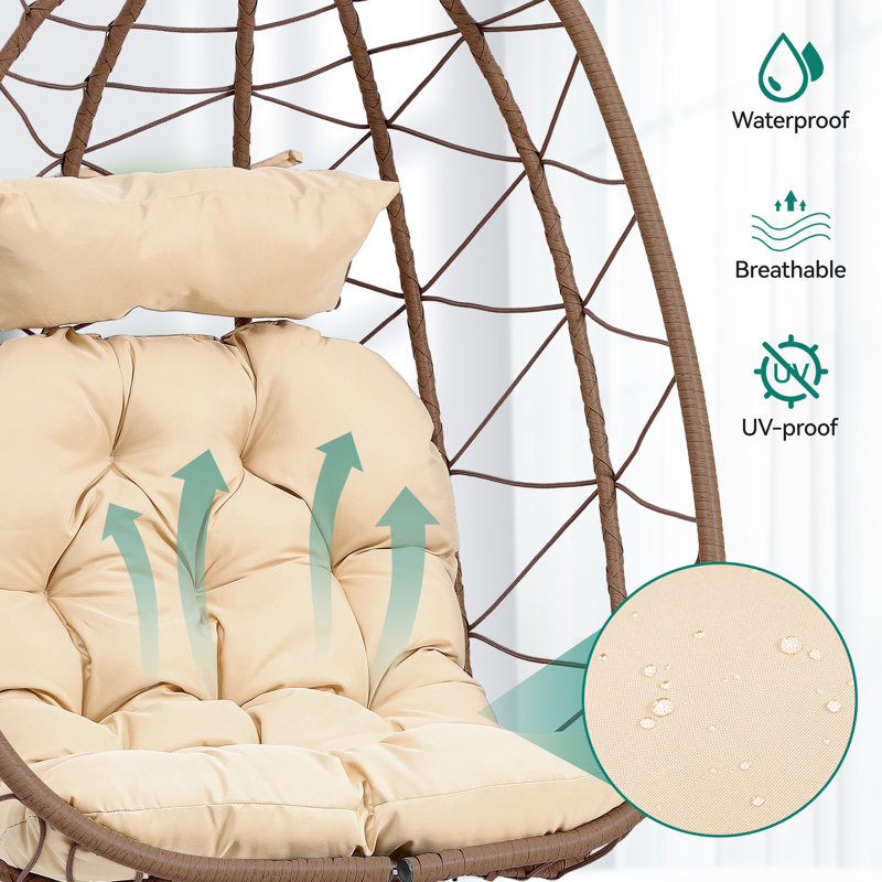 Colona Rattan Swing Egg Chair with Stand