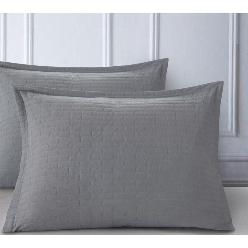 South Point Hospitality 120 GSM Luxury Microfiber Sham Set, Soft Gray, King