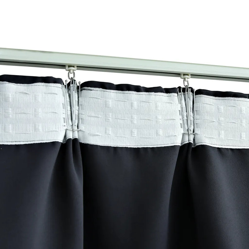 Arni Blackout Curtain Pair, 140cm W x 245cm D, Dark Grey