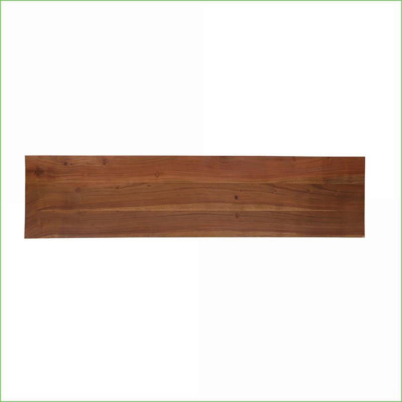Meuble télé | Bois d'acacia 58 po avec rangement | Noyer brun | Salon