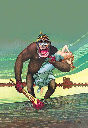 «The Ape and Woman in Peril», reproduction d'art, H 36 po x l 24 po x P 1,5 po