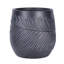 Leaf Embossed Concrete Effect Round Planter, Frostproof Outdoor Plant Pot, Black Round Garden Planter with Drainage Holes-760587780