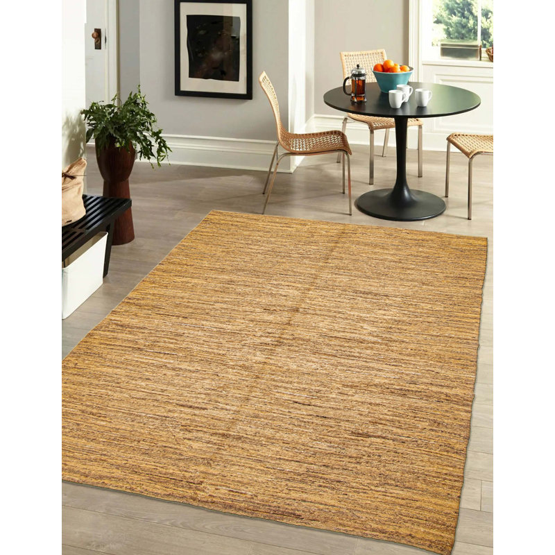 Tapisserie naturelle brun clair Kilim 5 pi 0 po x 6 pi 4 po