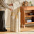 Decorative Metal Vases Set Of 3, 24/28/32.3 Inch Gold Leaf Pattern Floor Vases, White & Gold Tall Vases For Home Decor, Living Room Entryway Decor (5.31In Base Width)