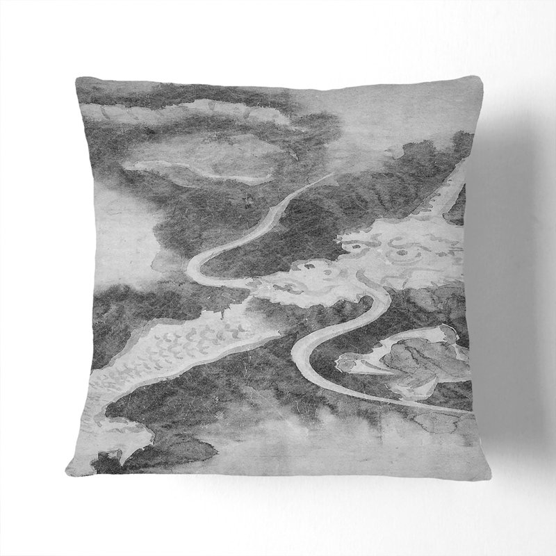 Dragon Square Throw Cushion, 55cm H x 55cm W x 20cm D, Black