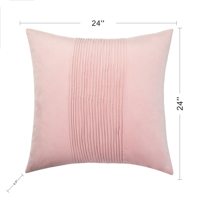 Tuxedo Dann Foley - Tuxedo-Tux Pleat Pillow - 24" x 24", Blush Pink