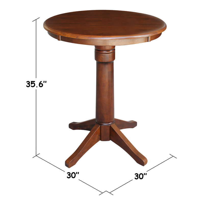 Gianluka Counter Height Solid Wood Dining Table, Espresso, 35.9" H x 30" L x 30" W