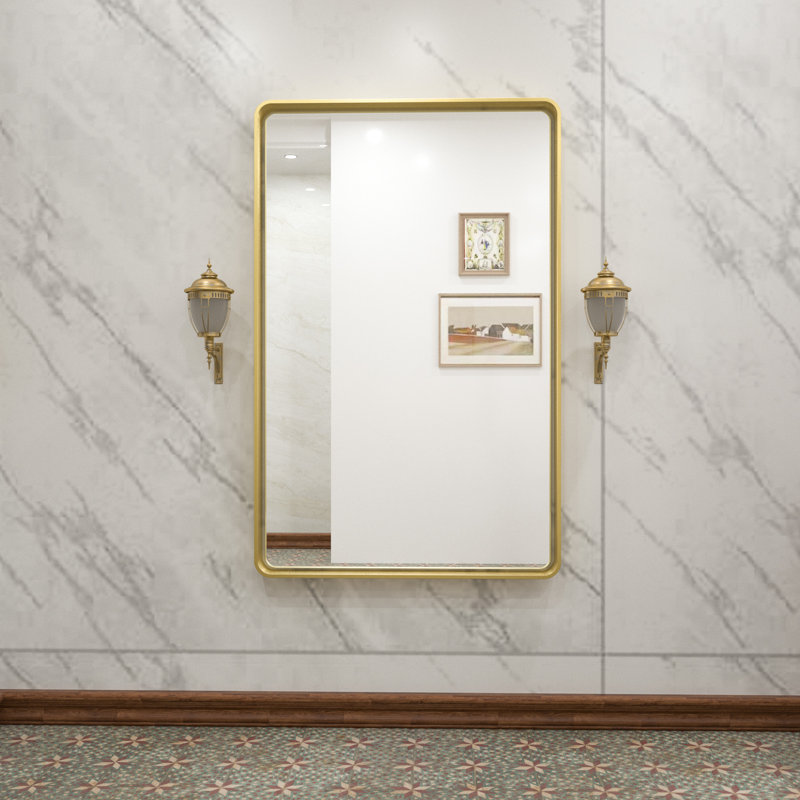Miroir d'appoint Tyro, Doré, 42 po x 26 po, Rectangulaire