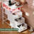 End Table with Charging Station Narrow Side Table Nightstand with LED Light, Bedside Table White