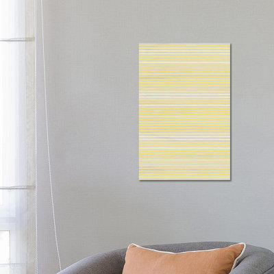 Marker Stripes Illuminating Yellow Ultimate by Ninola Design - Wrapped Canvas Painting