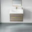 Meuble-lavabo de 30 po avec lavabo. Armoire flottante gris cendré en forme de U. Pré-assemblé pour une installation simple. Comptoir en résine de qualité. Fonctionnement du tiroir à fermeture silencieuse. - Coquille en bois.