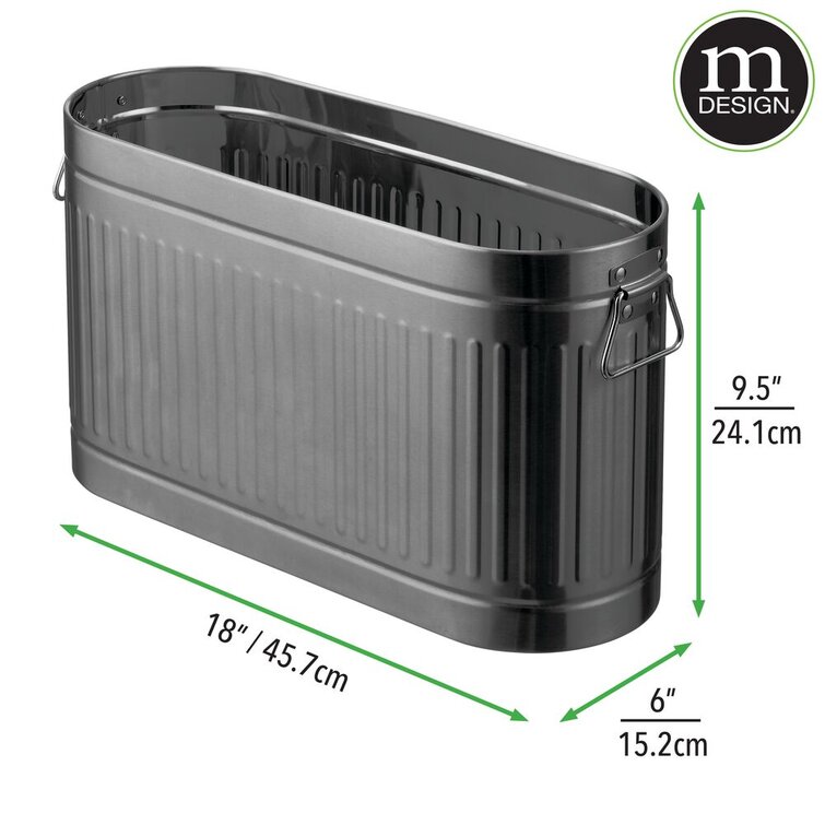 mDesign Metal Free-Standing Toilet Paper Holder - Black