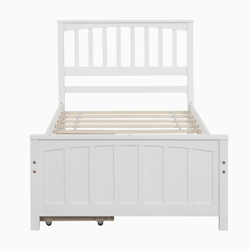Lit plateforme simple avec rangement Casimiro, Blanc