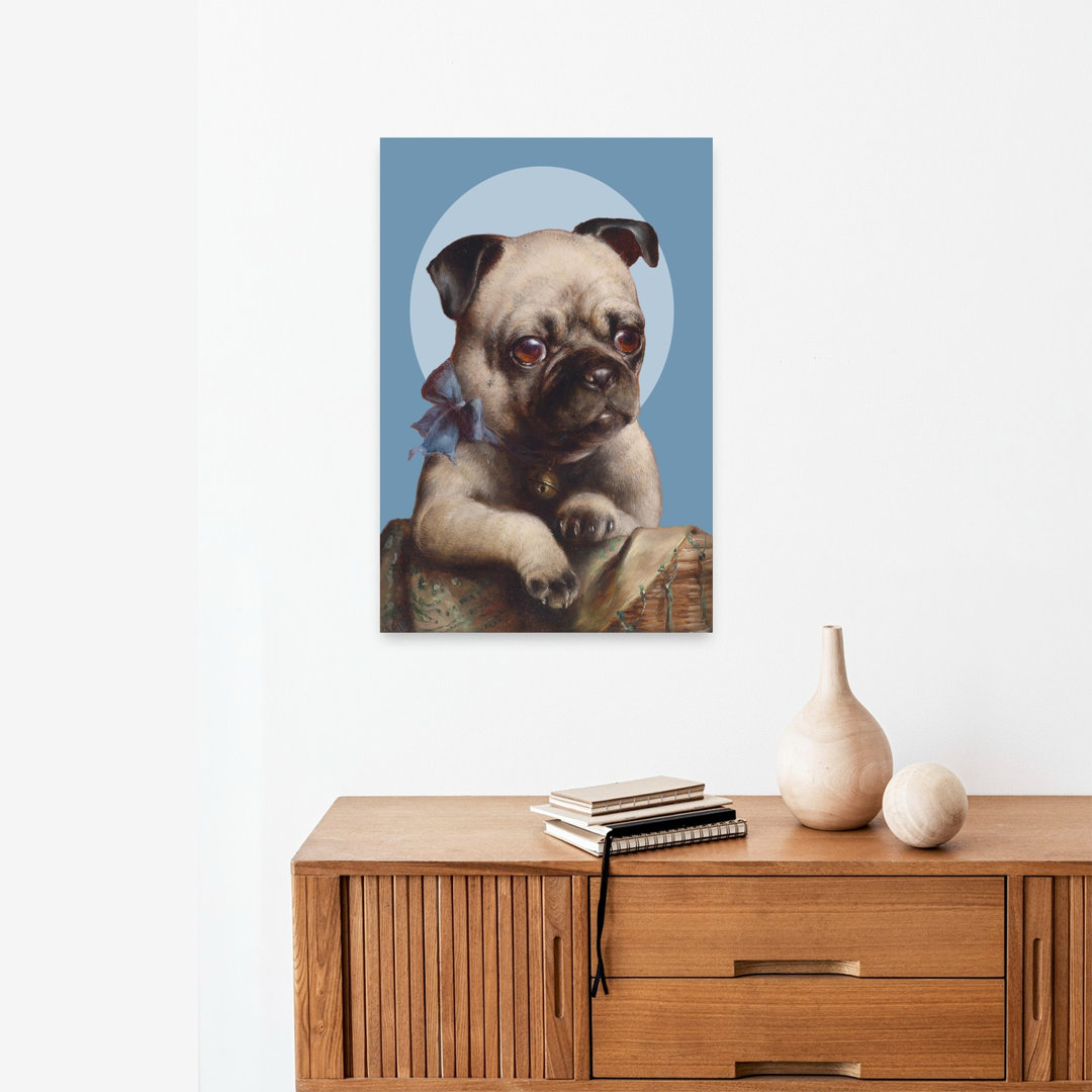 Cute Pug Puppy Contemporary Dog Wall Art Print