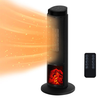 Electric Space Heater, 1500W Ptc Ceramic Heaters Indoor With Remote, 7Portable Heaters With Thermostat, Fast Safety Heat For Office Bedroom Home