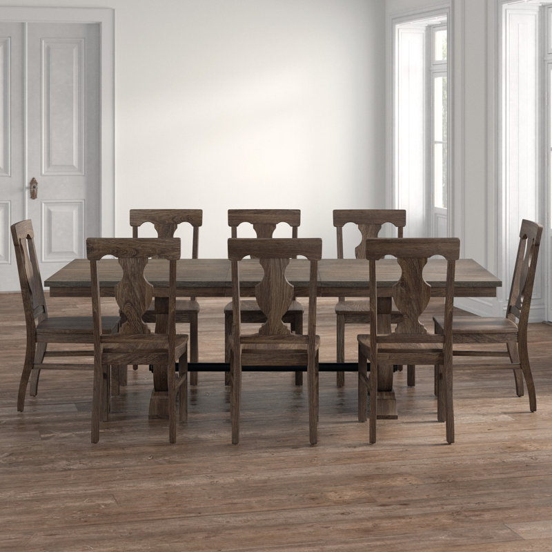 Heneretta 8 - Person Extendable Trestle Dining Set