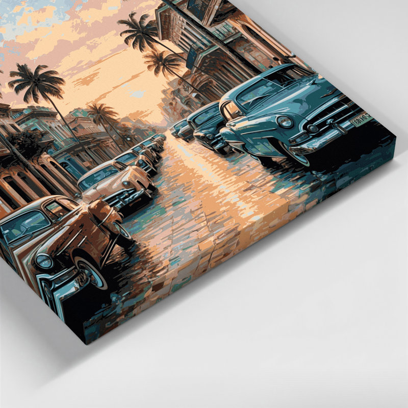 Art mural sur toile noire avec cités cités, H 12 po x l 12 po