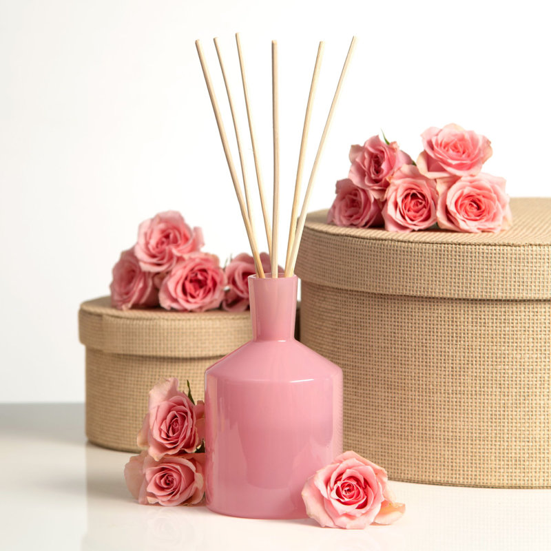House & Home Reed Diffuser, 5.5" H x 3" W x 3" D, Gray, Champagne