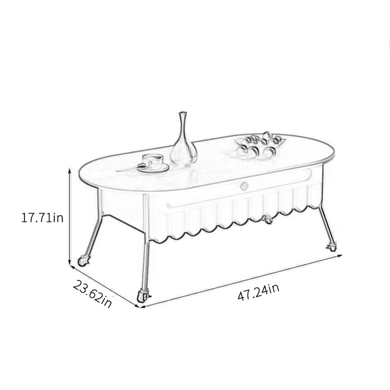 Table basse rétro au design individuel et créatif, Noir