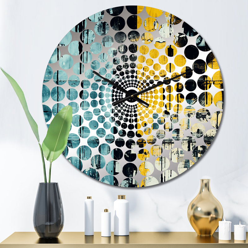 Horloge murale Tyshai - Collages abstraits, Petit