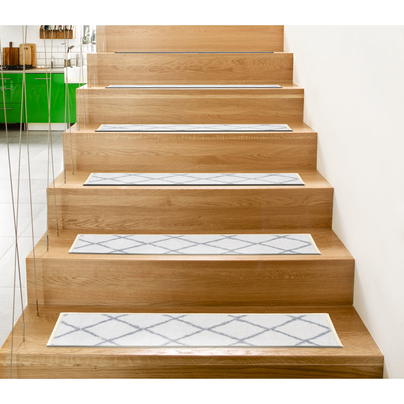 Tapis d’escalier antidérapant moderne en treillis Rummel